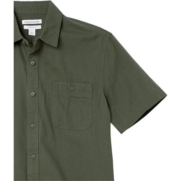 Men's Regular-Fit, Short-Sleeve Button-Down Chambray Shirt - Picture 5 of 7